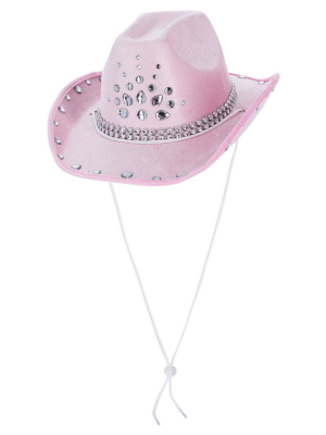 Gaiši rozā Dimantu Kovboja cepure