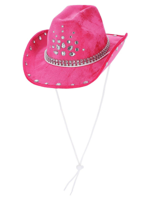 Spilgti rozā Dimantu Kovboja cepure