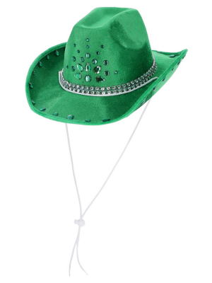Zaļa Dimantu Kovboja cepure