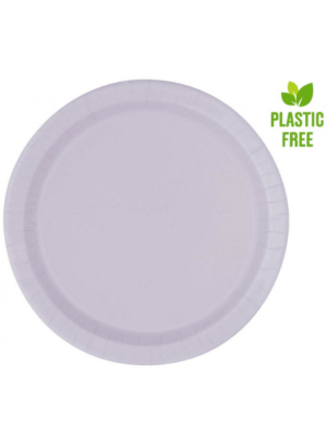 Paper plates, lavender, 23 cm (plastic-free) / 8 pcs