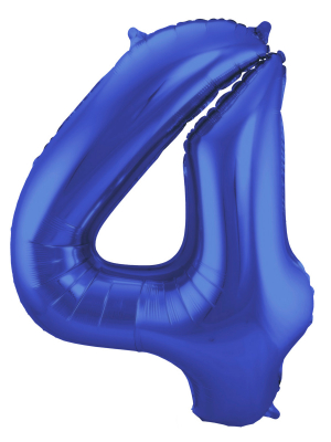 Folijas balons, 4, matēts zils, 86 cm