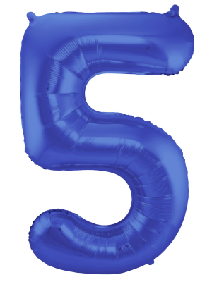 Folijas balons, 5, matēts zils, 86 cm