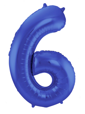 Folijas balons, 6, matēts zils, 86 cm