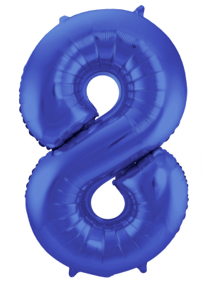 Folijas balons, 8, matēts zils, 86 cm