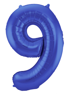 Folijas balons, 9, matēts zils, 86 cm