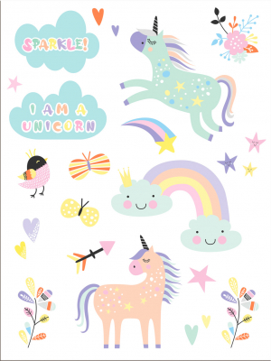 Tattoos Unicorns & Rainbows (1 sheet)