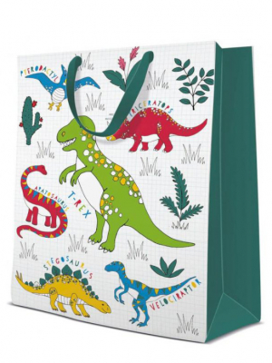 Dāvanu maisiņš ar dinozauriem, 30 x 41 x 12 cm