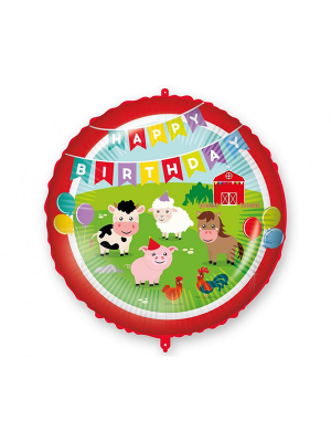 Foil balloon 18" Farmyard Happy Birthday