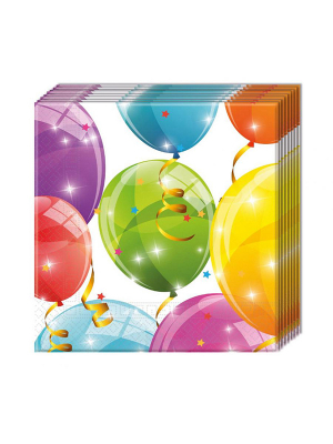Napkins "Sparkling Balloons" , 33 x 33 cm, 20 pcs