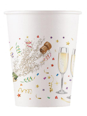 Paper cups Sparkling Celebration 200 ml, 8 pcs