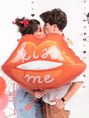 Шар из фольги Губы - kiss me, красный, 86.5 x 65 см