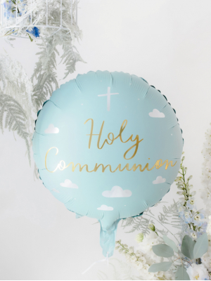 Folija balons Holy Communion, zils, 45 cm