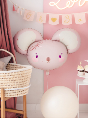 Фольгированный шар "Мышь", светло-розовая, 75 x 46 см