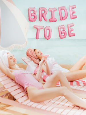 Фольгированные шары буквы "Bride to be", розовые, 340 x 35 см
