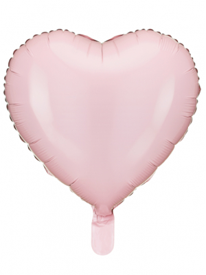 45 cm. Folija balons Sirds, gaiši rozā
