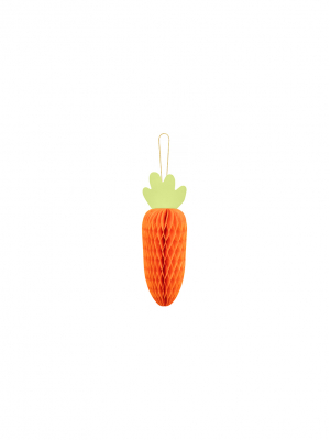 Paper decoration honeycomb Carrot, orange, 20 cm