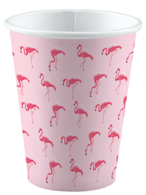 8 шт, Бумажные стаканчики Фламинго, 250ml