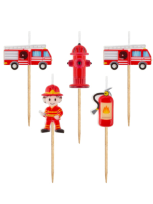 Pick candles Fire Fighters, 5 pcs