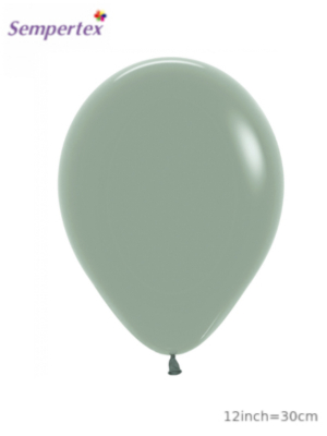 Lateksa baloni, Pasteļkrāsas dūmakaini laurulapu zaļš, 30 cm