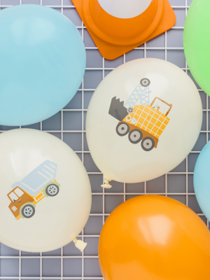 50 gab, Lateksa balons- Celtniecības transportlīdzekļi, 30 cm