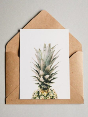 Apsveikumu kartiņa ar ananasa apdruku, 10,5 × 14,8 × 0,1 cm