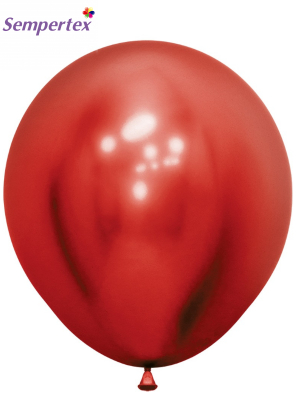 1 gab, 45 cm, Sarkans, metalizēts (hromēts) balons