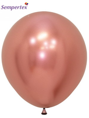 1 gab, 45 cm, Rozā zelts, metalizēts (hromēts) balons