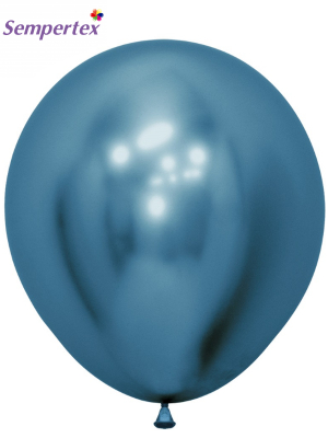 1 gab, 45 cm, Zils,  metalizēts (hromēts) balons