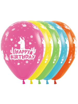 Lateksa balons, Happy birthday, Lama, 30 cm