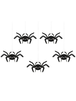 5 gab, Papīra dekorācijas Zirnekļi. melni, 27 x 17 cm