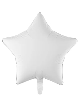 Folija balons Zvaigzne, balts, 48 cm