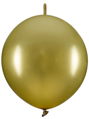 20 gab, Savienojami lateksa baloni, zelta krāsā, 33 cm