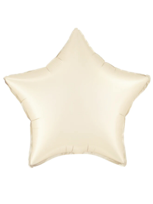 Folijas balons Zvaigzne, matēts krēmkrāsas, 45 cm