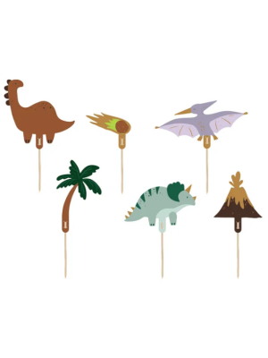 Cake toppers Dinosaurs, 8-12 cm, mix (1 pkt / 6 pc.)