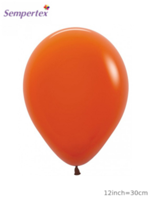 Lateksa balons, Saulrieta oranžs, 30 cm