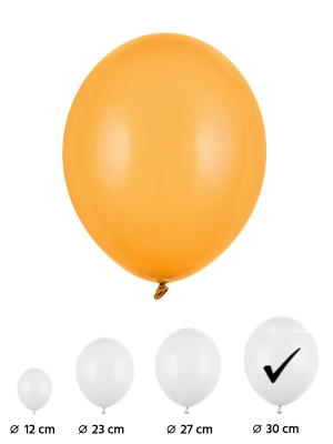 30 cm, 100 gab, Lateksa balons, Medus dzeltens