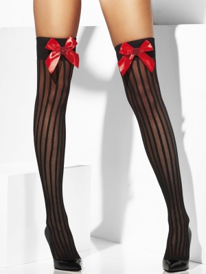 Stockings, striped with bow